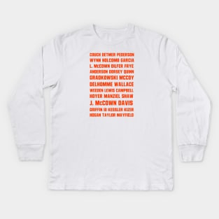 Browns Starting QBs Kids Long Sleeve T-Shirt